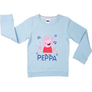 Peppa Pig / Peppa Big Sweater / Sweatshirt - Katoen - Lichtblauw - Maat 110/116