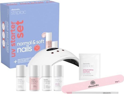 Striplac - Starterset - Normale en Zachte Nagels - 2 Kleuren - Inclusief LED Lamp