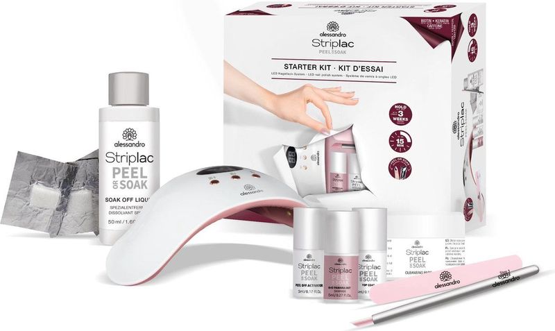 Alessandro Striplac Starterkit - Gelnagellak Set met LED Lamp - Inclusief Kleurlak Roze - Gellak Starterspakket 9 pcs