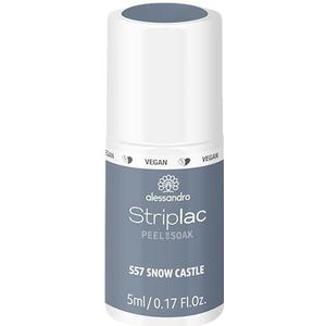 alessandro Striplac Peel or Soak Frozen Beauty Snow Castle, lichtblauw, veganistisch, led-nagellak in blauw, voor perfecte nagels in 15 minuten, 5 ml
