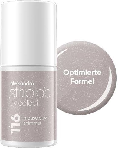 Alessandro - Striplac UV Colour - Nagellak - 116 Mouse Grey - Shimmer - 6,5 ml