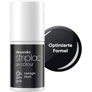 Alessandro - Striplac UV Colour - Nagellak - 119 Midnight Black - 6,5 ml
