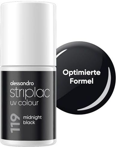 Alessandro - Striplac UV Colour - Nagellak - 119 Midnight Black - 6,5 ml