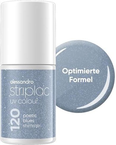 Alessandro - Striplac UV Colour - Nagellak - 120 Poetic Blues - shimmer - 6,5 ml