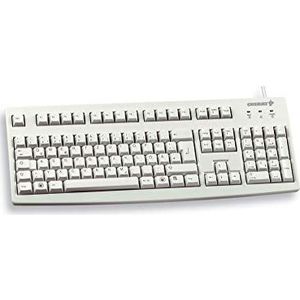 CHERRY G83-6105, Duitse lay-out, QWERTZ-toetsenbord, bedraad toetsenbord, aangenaam zachte toetsbediening, compact, duurzaam, recyclebaar, lichtgrijs