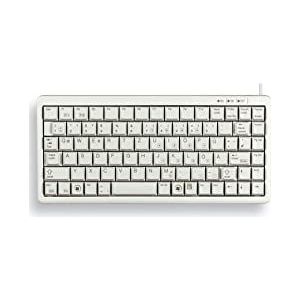 CHERRY Compact-Keyboard G84-4100, Duitse lay-out, QWERTZ-toetsenbord, bekabeld toetsenbord, compact ontwerp, ML-mechaniek, lichtgrijs