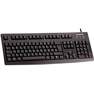 CHERRY G83-6105, Duitsland/Cyrillische lay-out, QWERTZ-toetsenbord, bedraad toetsenbord, aangenaam zachte toetsbediening, compact, duurzaam, recyclebaar, zwart