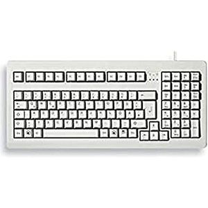 CHERRY G80-1800, Kompakte Mechanische Tastatur für Industrieanwendungen, Deutsches Layout (QWERTZ), Kabelgebunden (USB & PS/2), MX BLACK Switches, Hellgrau