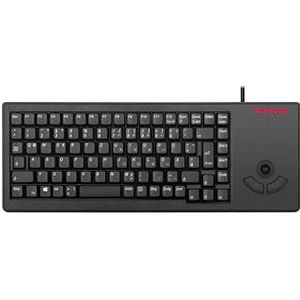 CHERRY G84-5400 XS, Kompakte Tastatur mit Trackball, Spanisches Layout (QWERTY), Kabelgebunden (USB-A Anschluss), Mechanische CHERRY ML Switches, Schwarz