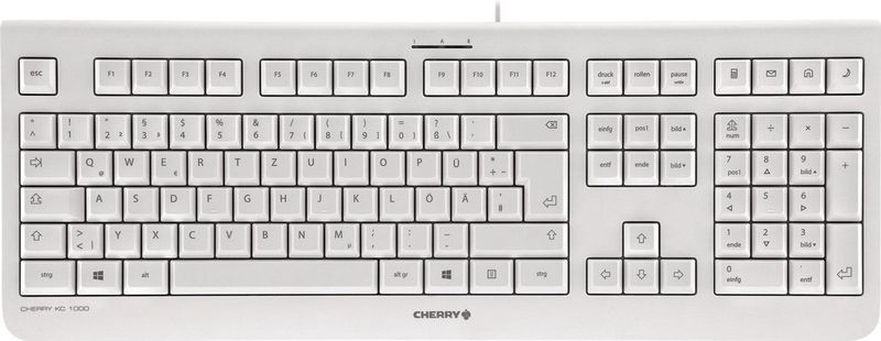 CHERRY KC 1000 toetsenbord Kantoor USB QWERTZ Duits Grijs