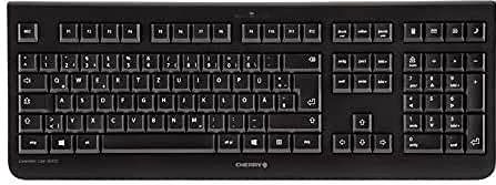 CHERRY DW 3000, draadloos toetsenbord en muisset, Franse lay-out (AZERTY) 2,4 GHz radio-aansluiting, plat ontwerp, stille toetsen, symmetrische muis, zwart