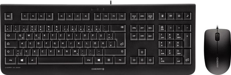 CHERRY DC 2000 toetsenbord Inclusief muis Universeel USB AZERTY Frans Zwart