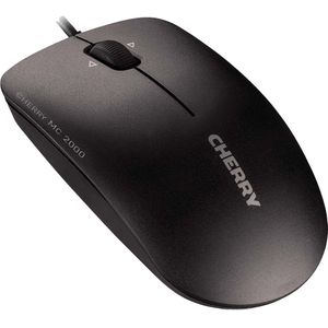CHERRY MC 2000, bedrade muis, geschikt voor rechts- en linkshandigen, 3-knops muis, kantelwiel voor horizontaal/verticaal scrollen, GS-goedgekeurd, zwart