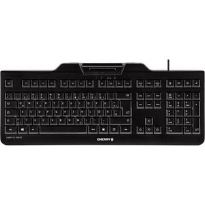 CHERRY KC 1000 SC, Zwitserse lay-out, QWERTZ-toetsenbord, bedraad beveiligingstoetsenbord met geïntegreerde chipkaartterminal, Blue Angel, zwart