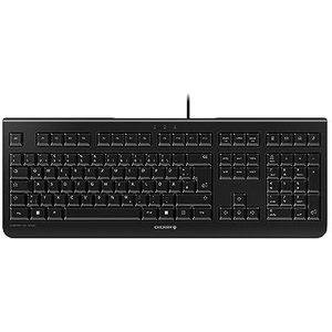 CHERRY KC 1000, Bedraad toetsenbord, Tsjechisch/Slowaakse indeling (QWERTZ/QWERTY), Plug & Play via USB-poort, Plat ontwerp, Fluisterstille toetsaanslag, Zwart