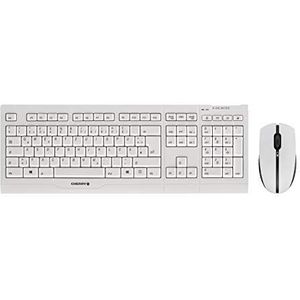 Cherry B. Unlimited AES draadloos toetsenbord en muis combo met USB-aansluiting, wit/grijs