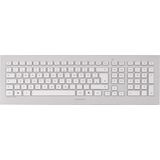 CHERRY DW 8000, kabelloses Tastatur- und Maus-Set, Deutsches Layout (QWERTZ), batteriebetrieben, ultraflache Tastatur, 3 Tasten-Maus mit Infrarotsensor, Weiß-Silber