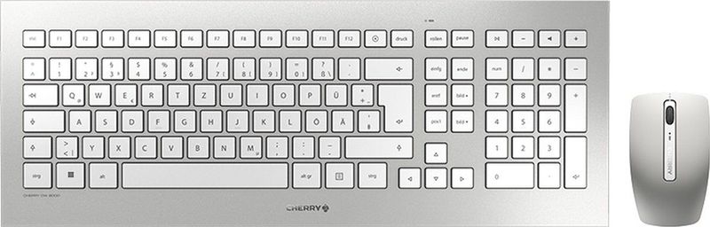 Cherry Dw 8000 Draadloos Toetsenbord En Muis Zilver German QWERTZ