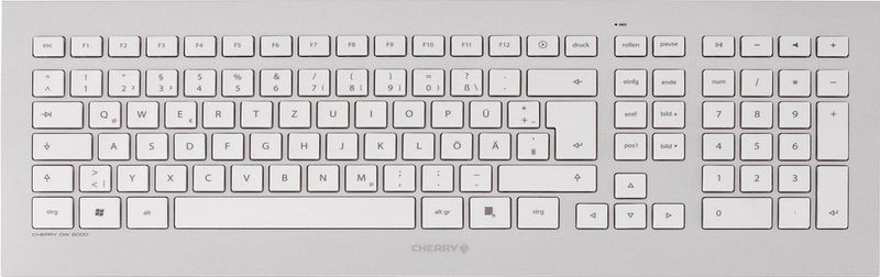 CHERRY DW 8000 toetsenbord RF Draadloos Frans Zilver, Wit