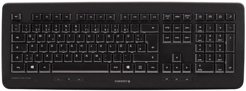 CHERRY - DW 5100 - Draadloos Toetsenbord en Muisset - Zwart - Franse Lay-out - Ergonomische Muis met 6 Toetsen
