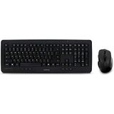 CHERRY DW 5100, draadloze toetsenbord- en muisset, internationale indeling, QWERTY-toetsenbord, werkt op batterijen, robuust professioneel toetsenbord, ergonomische 6-knops muis, zwart