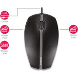 CHERRY GENTIX SILENT - Muis - Optisch - 3 Knoppen - met Bekabeling - USB - Zwart