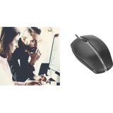 CHERRY GENTIX SILENT - Muis - Optisch - 3 Knoppen - met Bekabeling - USB - Zwart