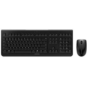 CHERRY DW 3000, draadloos toetsenbord en muisset, Italiaanse lay-out, QWERTY-toetsenbord, werkt op batterijen, GS-goedkeuring, stil typen, zwart
