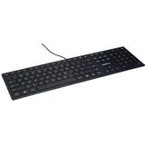 CHERRY KC 6000 SLIM, Ultraplat ontwerp toetsenbord, EU indeling (QWERTY), Bedraad (USB-A-aansluiting), Stille toetsen, Duurzame labeling, Zwart