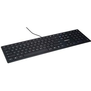 CHERRY KC 6000 Slim, internationale lay-out, QWERTY-toetsenbord, bedraad toetsenbord, schaarmechanisme voor perfecte aanslag, ultraslank ontwerp, zwart