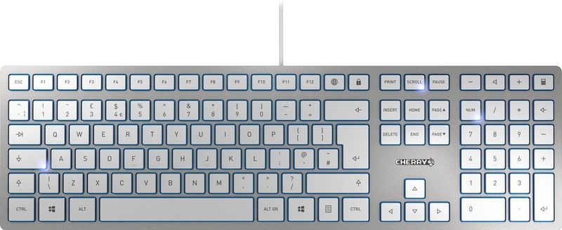CHERRY KC 6000 Slim toetsenbord Universeel USB QWERTY Brits Engels Zilver
