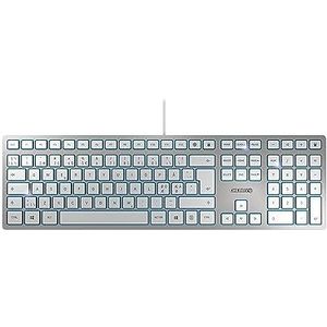 CHERRY KC 6000 Slim Pan Nordic QWERTY USB-toetsenbord Zilver, Wit