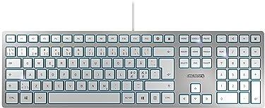 CHERRY KC 6000 SLIM toetsenbord USB QWERTY Scandinavisch Zilver, Wit