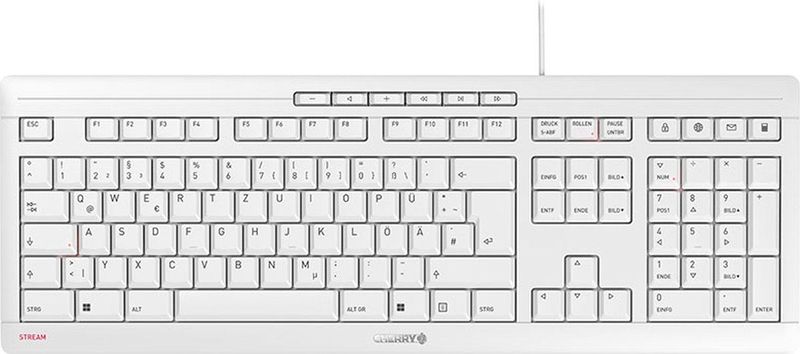 CHERRY STREAM toetsenbord USB QWERTZ Duits Wit