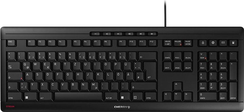 CHERRY STREAM toetsenbord USB QWERTZ Duits Zwart