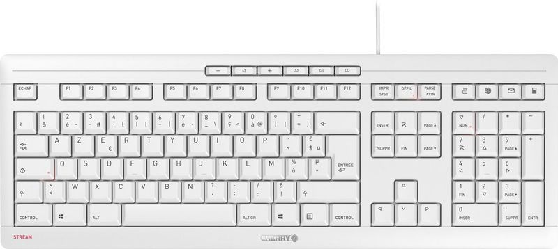 CHERRY STREAM toetsenbord Kantoor USB AZERTY Frans Wit