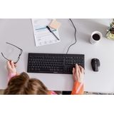 CHERRY STREAM KEYBOARD, Kabelgebundene Tastatur, EU-Layout (QWERTY), Flüsterleiser Tastenanschlag, Einzigartiges Tippgefühl, Flaches Design, Schwarz