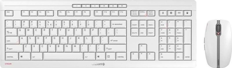 CHERRY Stream Desktop toetsenbord Inclusief muis RF Draadloos QWERTY Amerikaans Engels Grijs