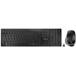 CHERRY DW 9500 SLIM toetsenbord Inclusief muis RF draadloos + Bluetooth QWERTZ Duits Zwart, Grijs