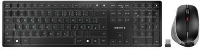 CHERRY DW 9500 SLIM toetsenbord Inclusief muis RF draadloos + Bluetooth QWERTZ Duits Zwart, Grijs
