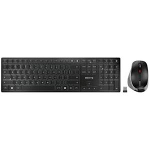 CHERRY DW 9500 SLIM toetsenbord Inclusief muis Universeel RF-draadloos + Bluetooth QWERTY Engels Zwart, Grijs