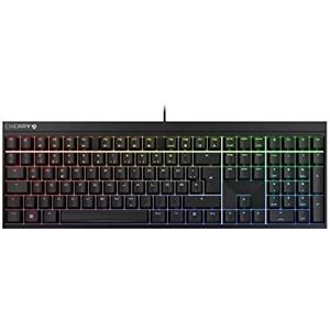 CHERRY MX 2.0S, mechanisch gamingtoetsenbord met RGB-verlichting, Duits indeling (QWERTZ), bedraad, ontworpen in Duitsland, Originele MX BROWN-schakelaars, zwart