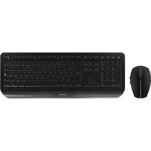 CHERRY Gentix Desktop toetsenbord Inclusief muis Kantoor RF Draadloos AZERTY Belgisch Zwart