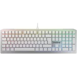 Cherry MV 3.0, mechanisch gamingtoetsenbord met RGB-verlichting, Duitse lay-out (QWERTZ), helder aluminium design, MV-schakelaars (paars), wit