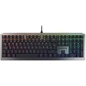 CHERRY MV 3.0, mechanisch gamingtoetsenbord met RGB-achtergrondverlichting, Duitse lay-out (QWERTZ), hoogglanzend aluminium design, CHERRY MV Switches (VIOLA), zwart