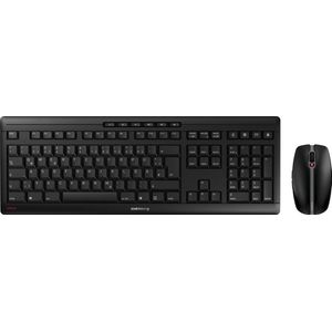 CHERRY Stream Desktop oplaadset, draadloos toetsenbord en muis, Duitse lay-out, QWERTZ-toetsenbord, oplaadbaar, blauwe engel, GS-goedkeuring, SX-mechanisme, stil, zwart