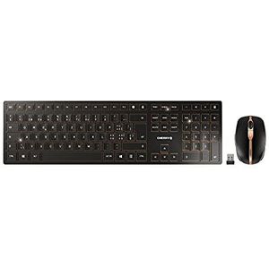 CHERRY DW 9100 SLIM toetsenbord Inclusief muis RF-draadloos + Bluetooth QWERTZ Zwitsers Zwart
