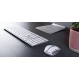CHERRY DW 9100 SLIM toetsenbord Inclusief muis RF-draadloos + Bluetooth AZERTY Belgisch Zilver