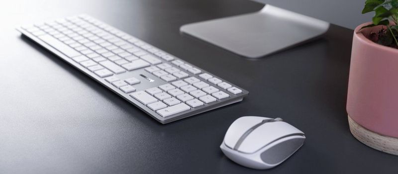 CHERRY DW 9100 SLIM toetsenbord Inclusief muis RF-draadloos + Bluetooth AZERTY Belgisch Zilver