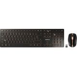 CHERRY DW 9100 SLIM, draadloos toetsenbord en muis set, Belgische layout, AZERTY toetsenbord, oplaadbare batterijen, SX schaarmechanisme, fluisterstille toetsaanslag, zwart-brons